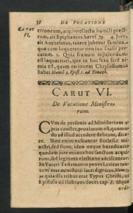 Caput VI. De Vocatione Ministrorum.
