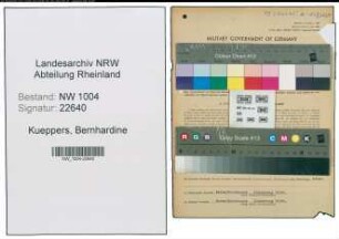Entnazifizierung Bernhardine Kueppers , geb. 01.11.1907 (Kauffrau)