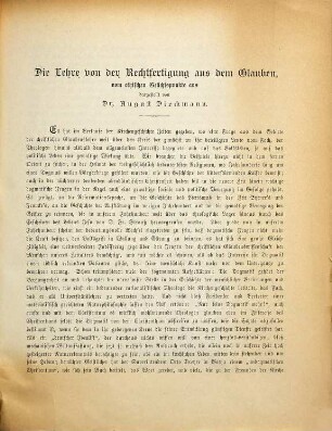 Die Lehre von der Rechtfertigung aus dem Glauben vom ethischen Gesichtspunkte aus