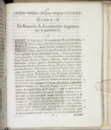 Caput I. De Remedio L. si contendat in genere.