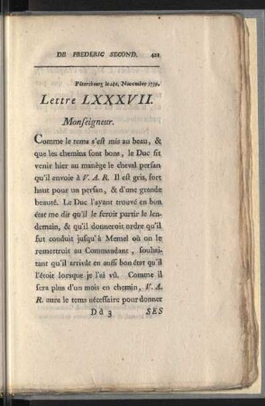 Lettre LXXXVII.