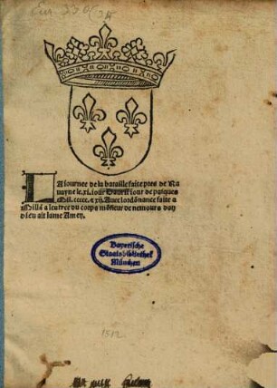La journée de la bataille faite pres de Rauayne le 11 iour d'Avril 1512