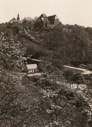 Erzgebirgskreis. Wolkenstein. Die Burg von Nordwesten
