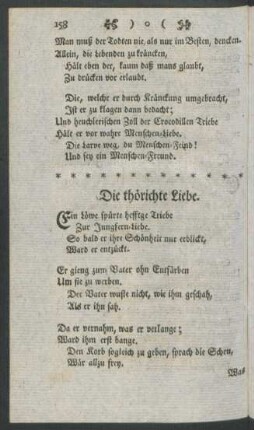 Die thörichte Liebe
