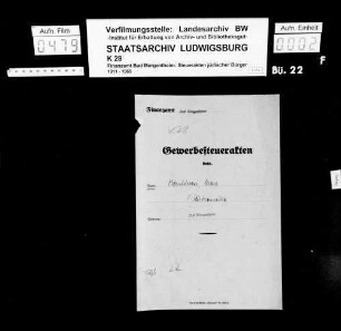 Hirschhorn, Max; Bäckermeister *22.11.1883 Eichenhausen Wohnort: Bad Mergentheim