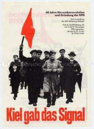DKP-Flugblatt mit Aufruf zu einer Festveranstaltung zum 60. Jahrestag der Novemberrevolution