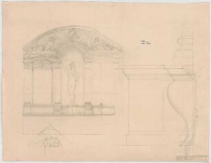 Thiersch, August ; München, Schwanthalerstr. 88; Wohnhaus Niedermeier - Teilansicht, Schnitt
