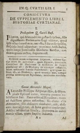 Coniectura De Supplemento Libri I. Historiae Curtianae.