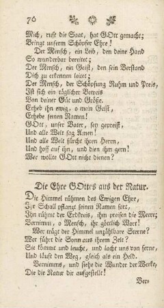 Die Ehre Gottes aus der Natur