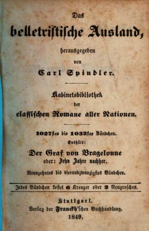 Der Graf von Bragelonne oder: Zehn Jahre nachher : Zweite Fortsetzung der "drei Musketiere", 19/24