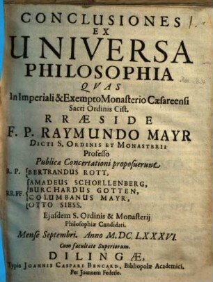 Conclusiones ex universa philosophia