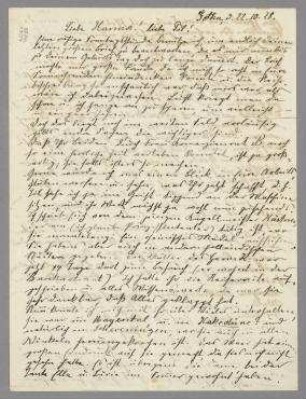 Brief von Rosa Höch an Hannah Höch [und Til Brugman]. Gotha