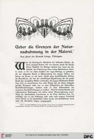 Ueber die Grenzen der Naturnachahmung in der Malerei, [1]