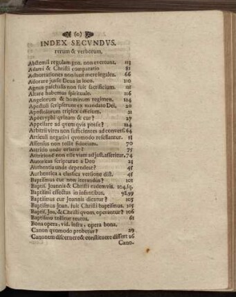 Index Secundus. Rerum & Verborum.