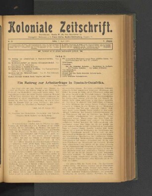 Nr. 15. Berlin, 7. April 1911. 12. Jahrgang.