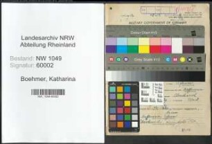 Entnazifizierung Katharina Boehmer , geb. 19.02.1889 (Friseuse)
