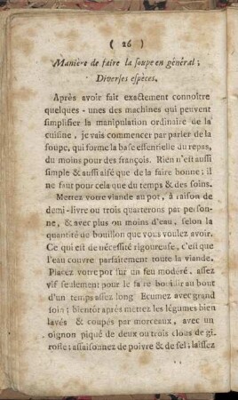 Manière de faire La soupe en général: Diverses espèces.