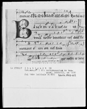 Antiphonarium de Tempore (Zisterzienserhandschrift) — Initiale B(ENE), Folio 146verso