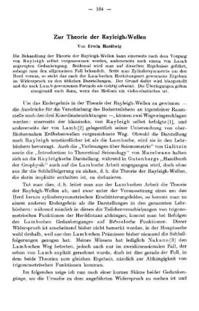 Zur Theorie der Rayleigh-Wellen