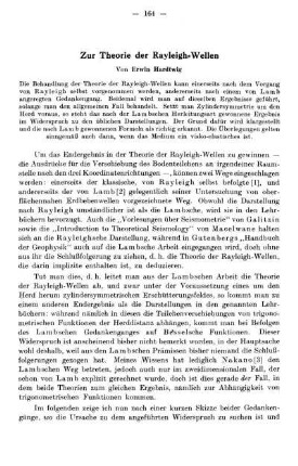 Zur Theorie der Rayleigh-Wellen