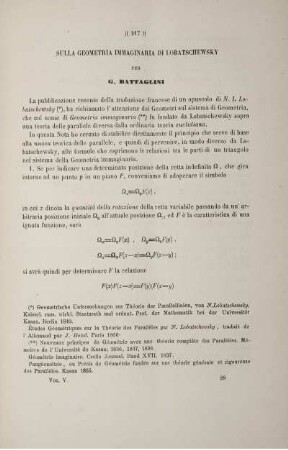 Sulla geometria immaginaria de lobatschewsky.