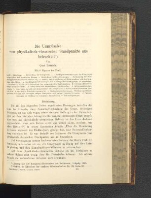 Die Uranalyse vom physikalisch-chemischen Standpunkte aus betrachtet
