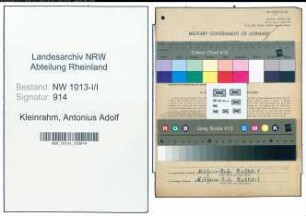 Entnazifizierung Antonius Adolf Kleinrahm , geb. 12.11.1902 (Betonbauer)