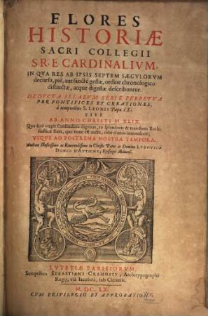 Flores Historiae Sacri Collegii S. R. E. Cardinalium, 1