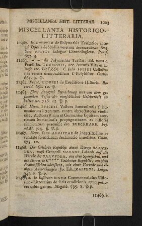 1003-1014, Miscellanea Historico-Litteraria