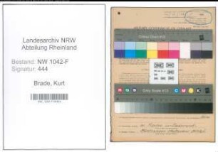 Entnazifizierung Kurt Brade , geb. 30.01.1907 (Zollbeamter)