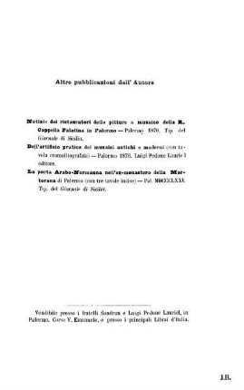 Altre pubblicazioni dell'Autore.