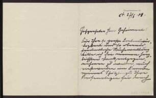 Schreiben an Hermann Muthesius (Brief)