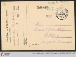 Briefe von Heinrich Vogt an Max Wolf: Karte von Heinrich Vogt an Max Wolf