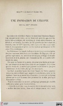 3.Ser. 6.1895: Une inondation de l'Égypte sous la XXIIme dynastie