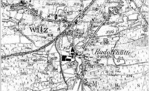 Krauschwitz-Keula. Meßtischblatt, Sekt. Muskau, Nr. 4454, 1940