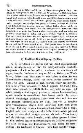 2) Ländliche Beschäftigung, Feldbau.