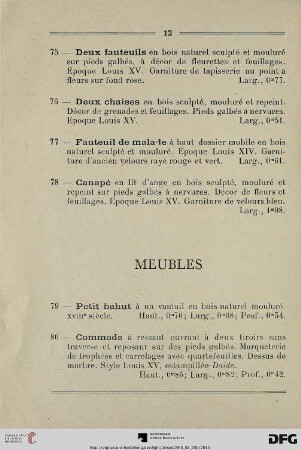 Meubles (Nr. 79-105)