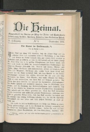 11. Jahrgang. No. 9. September 1901.