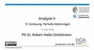 9. Vorlesung: Partielle Ableitungen