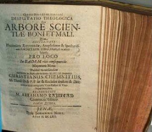 Disputatio Theologica De Arbore Scientiae Boni Et Mali