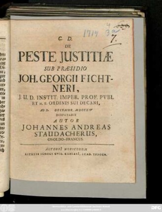 De Peste Justitiae
