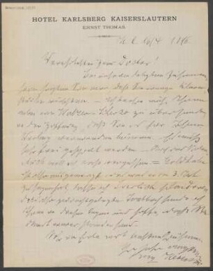 Brief an B. Schott's Söhne : 16.04.1896