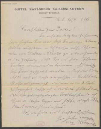 Brief an B. Schott's Söhne : 16.04.1896
