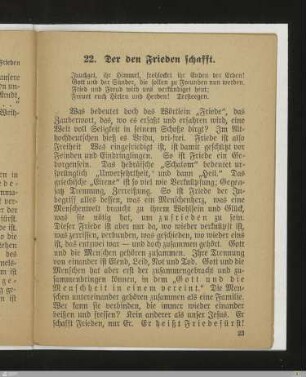 22. Der den Frieden schafft.