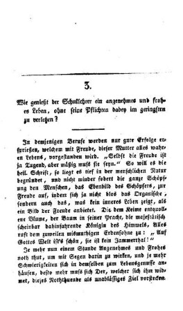 Wie genießt der Schullehrer ein angenehmes und frohes Leben, ohne seine Pflichten dabey im geringsten zu verletzen?