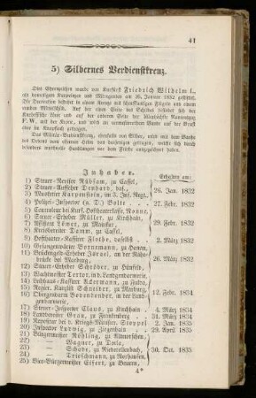5) Silbernes Verdienstkreuz.