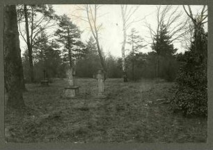 alter Friedhof. 2 Grabkreuze aus Stein 1834