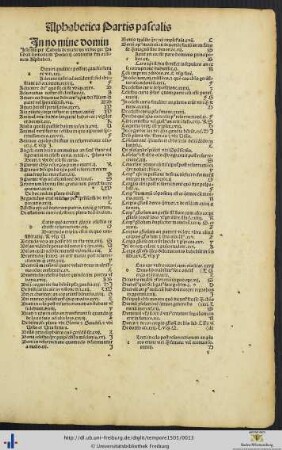 Tabula Alphabetica Partis pascalis