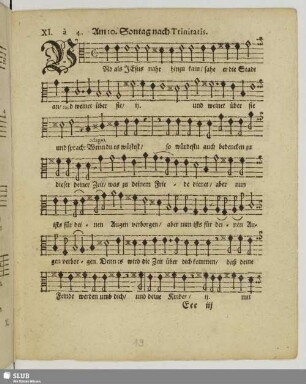 XI. Am 10. Sontag nach Trinitatis: Vnd als Jesus nahe hinzu kam