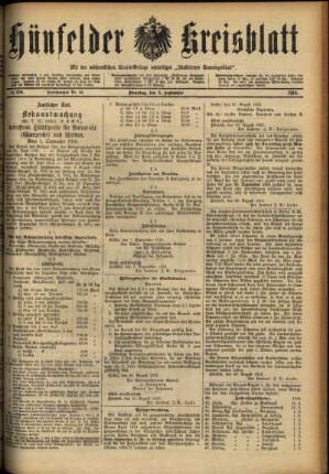 Ausgabe vom Dienstag, den 05. September 1916.